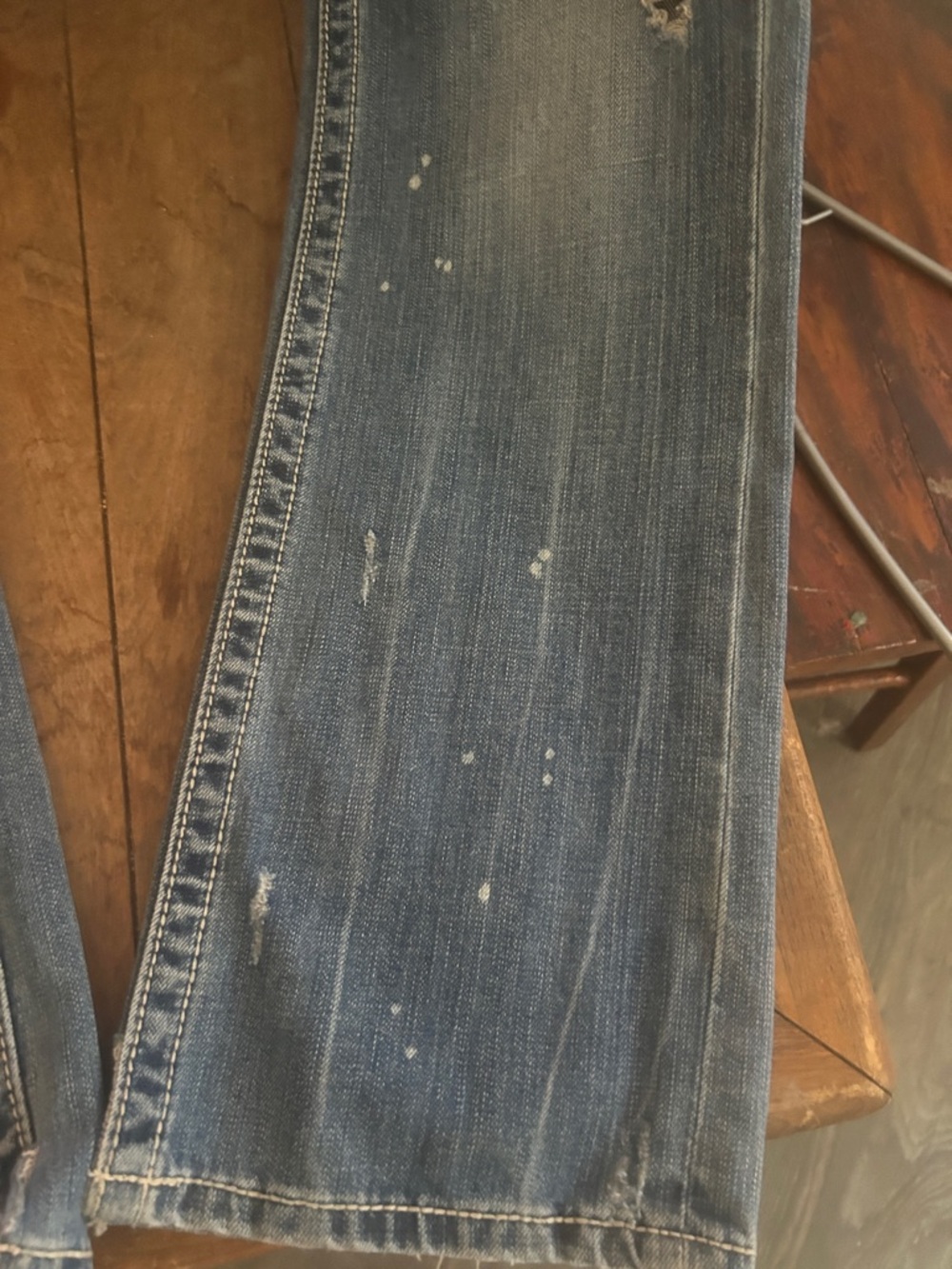 Men’s Blue Distressed ROCK REVIVAL Embroidered Pocket Jeans - Picture 10 of 13